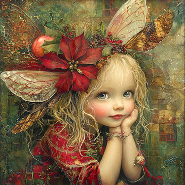 Christmas Fairy, DCO-102146, Sign For Wreath, 10x10in Metal Sign